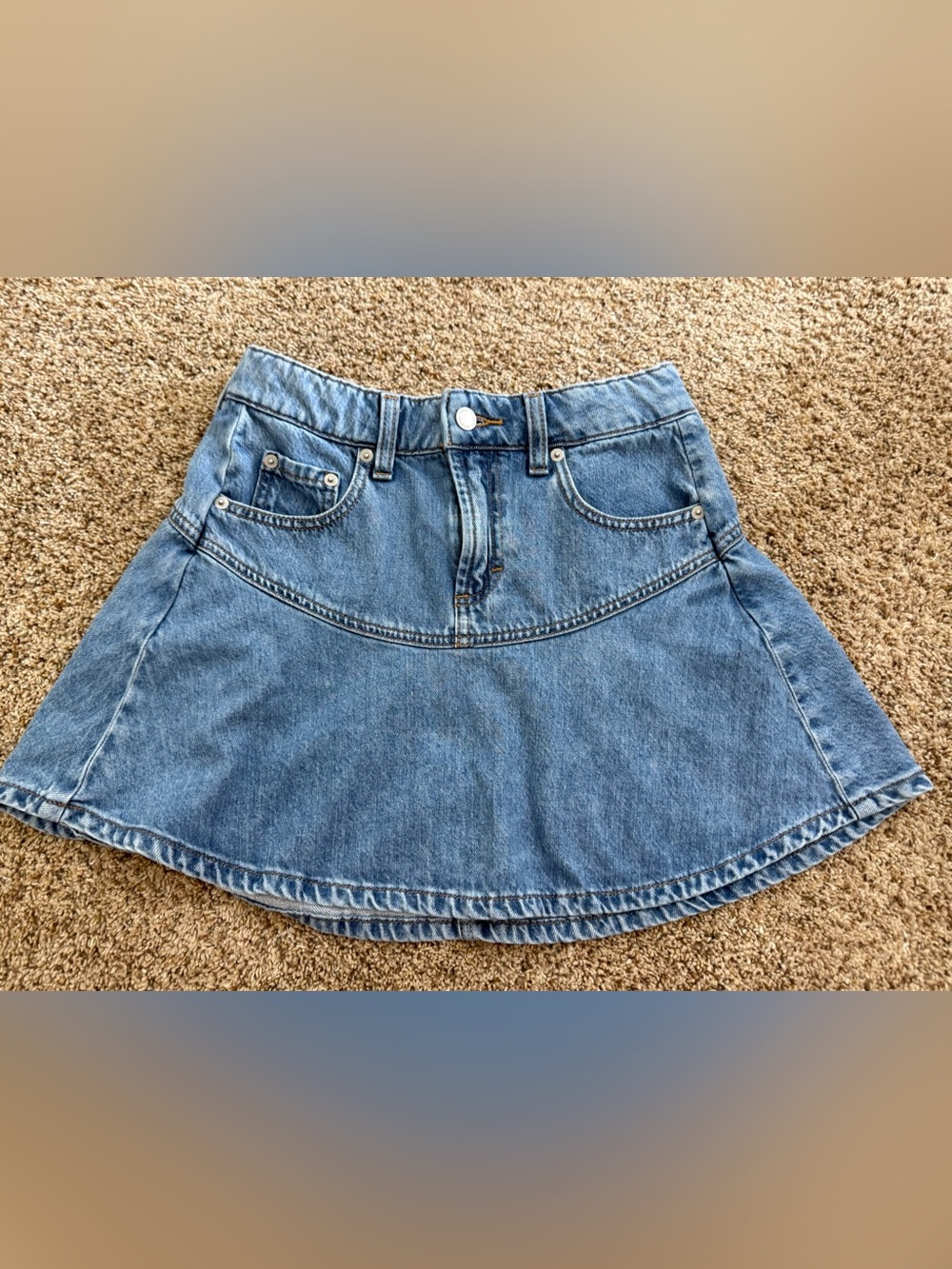 Universal Thread Size 2 Blue Denim A-Line Mini Skirt